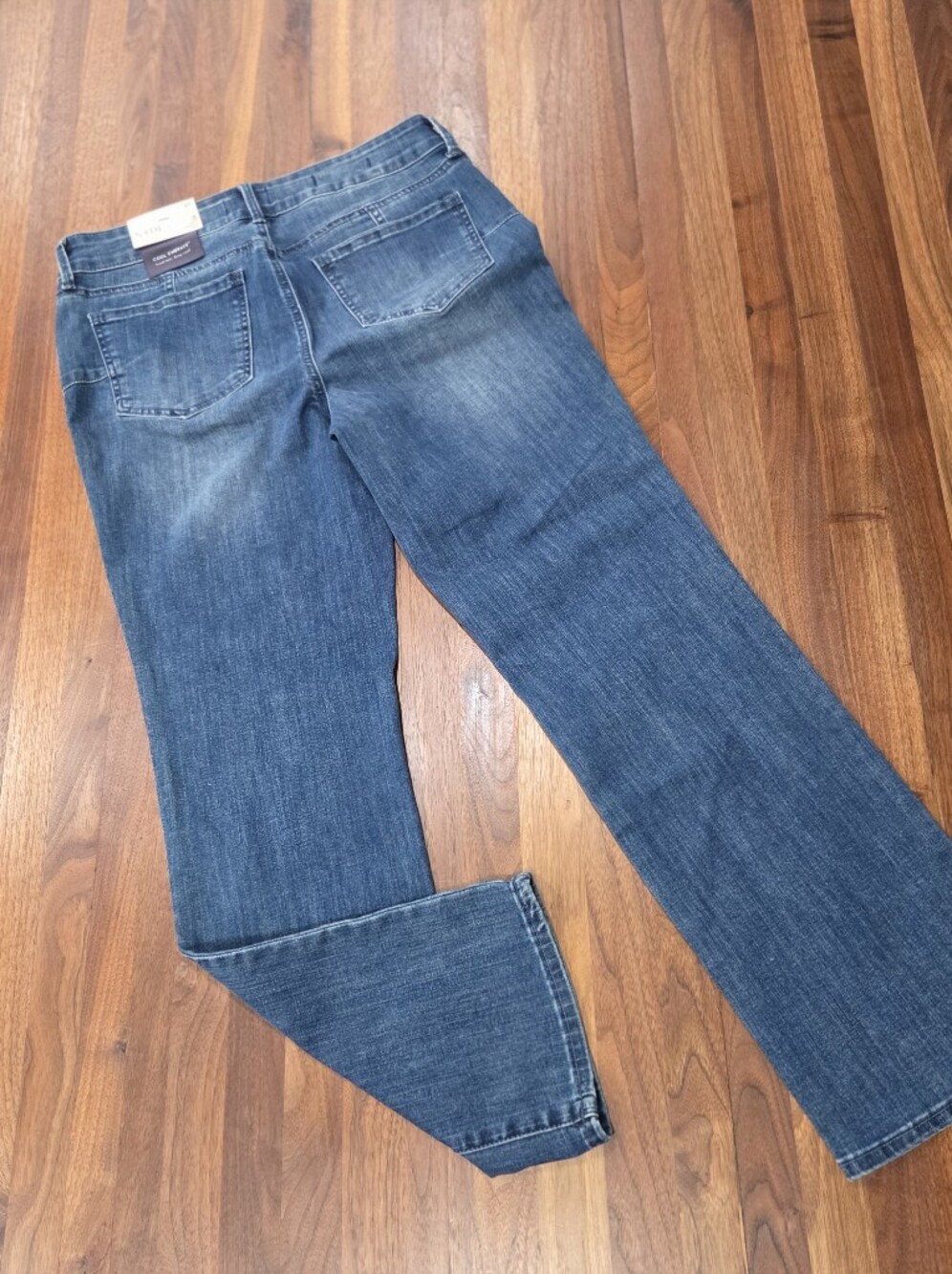 NYDJ Marilyn Straight Cool Embrace Lift Tuck Classic Blue Denim Jeans Size 8P - Picture 3 of 10